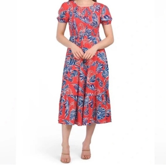 Sincerely Jules Floral Midi Dress Size Medium EUC - Picture 1 of 8